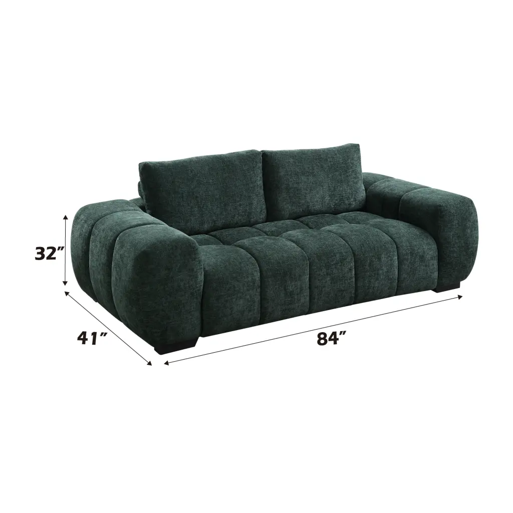 Ferrand Sofa Green Chenille Upholstered 2 Seat Modern Loveseat acme onsite store