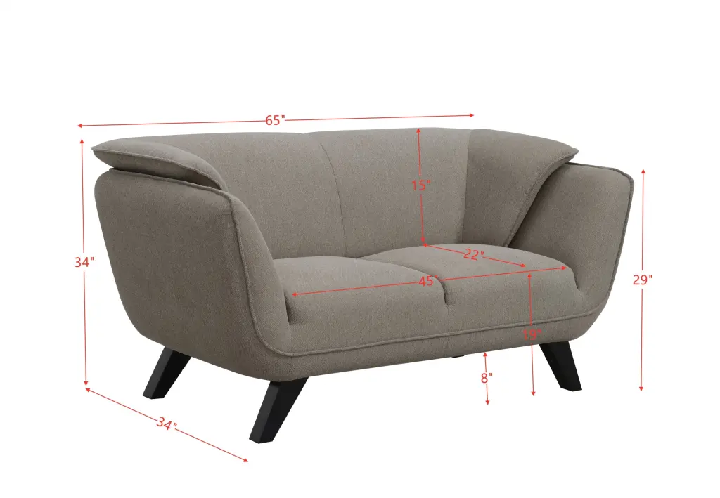 Nayeli Loveseat Brown Linen Sofa Living Room Comfortable Modern Linen Fabric acme onsite store