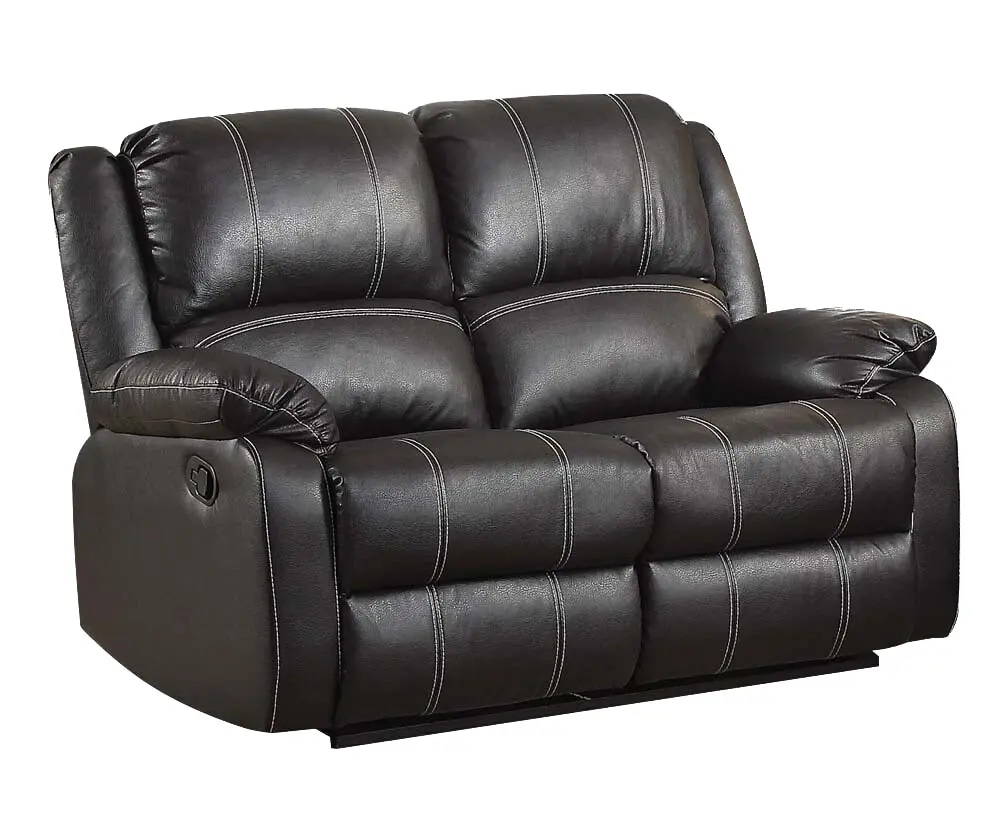 Zuriel Motion Loveseat Black Synthetic Leather LV52286 acme onsite store
