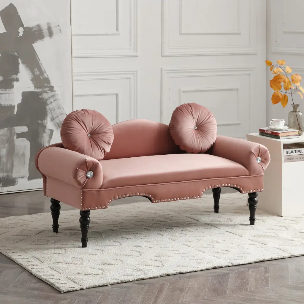 54 Inch Width Modern Velvet Upholstered Loveseat Sofa Accent Bedside Entryway aijiafurniture