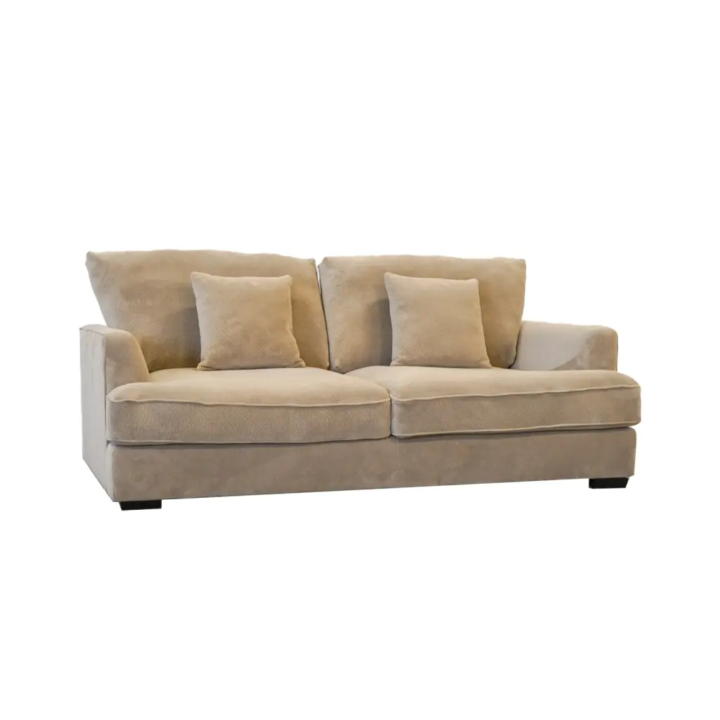 Ashton Beige Down Loveseat Beige Wood Frame and Chenille Upholstery american homestead furniture