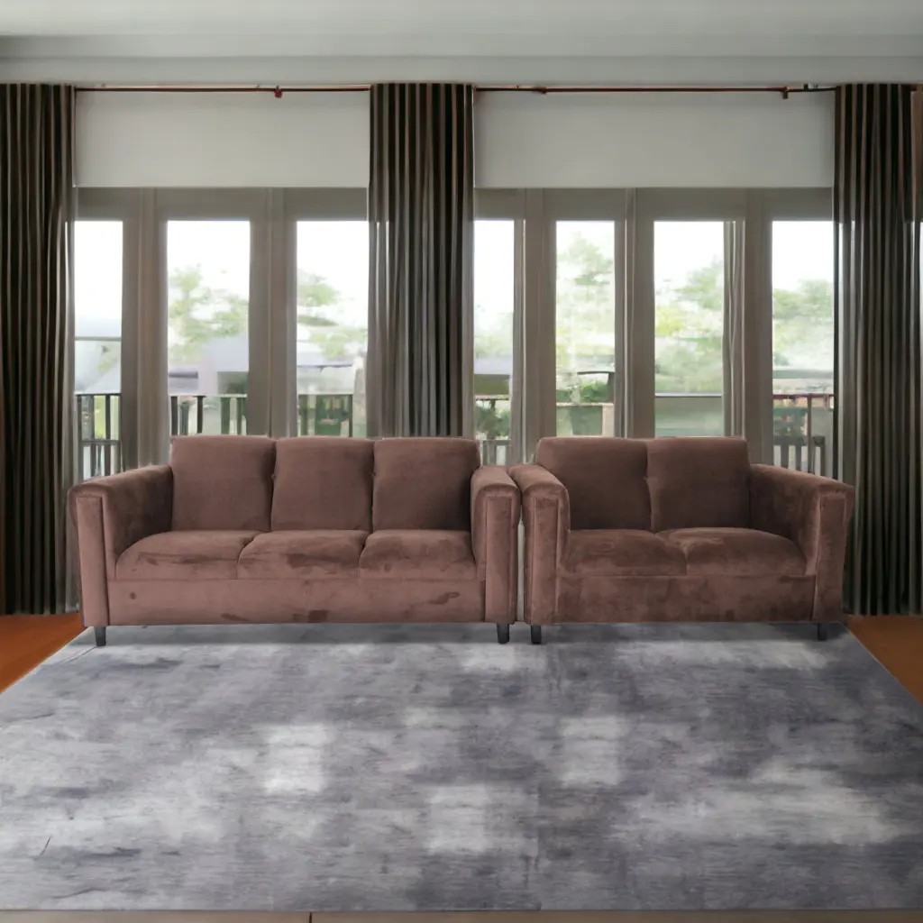 Suede Loveseat And Sofa Set Living Room, Modern Decor Couch Sets american-made seating