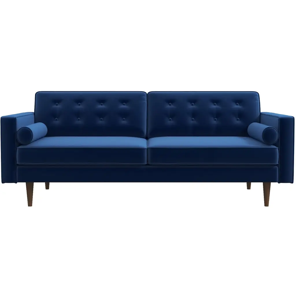 Casey Velvet Loveseat Blue Velvet Small Sofa Living Room ashcroft furniture