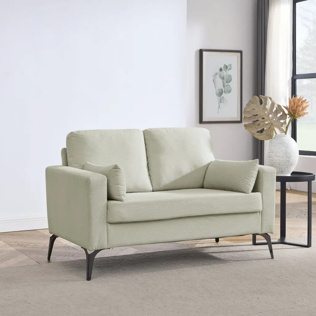 Loveseat Living Room Sofa Square Arms and Tight Back chuangyuan smart home