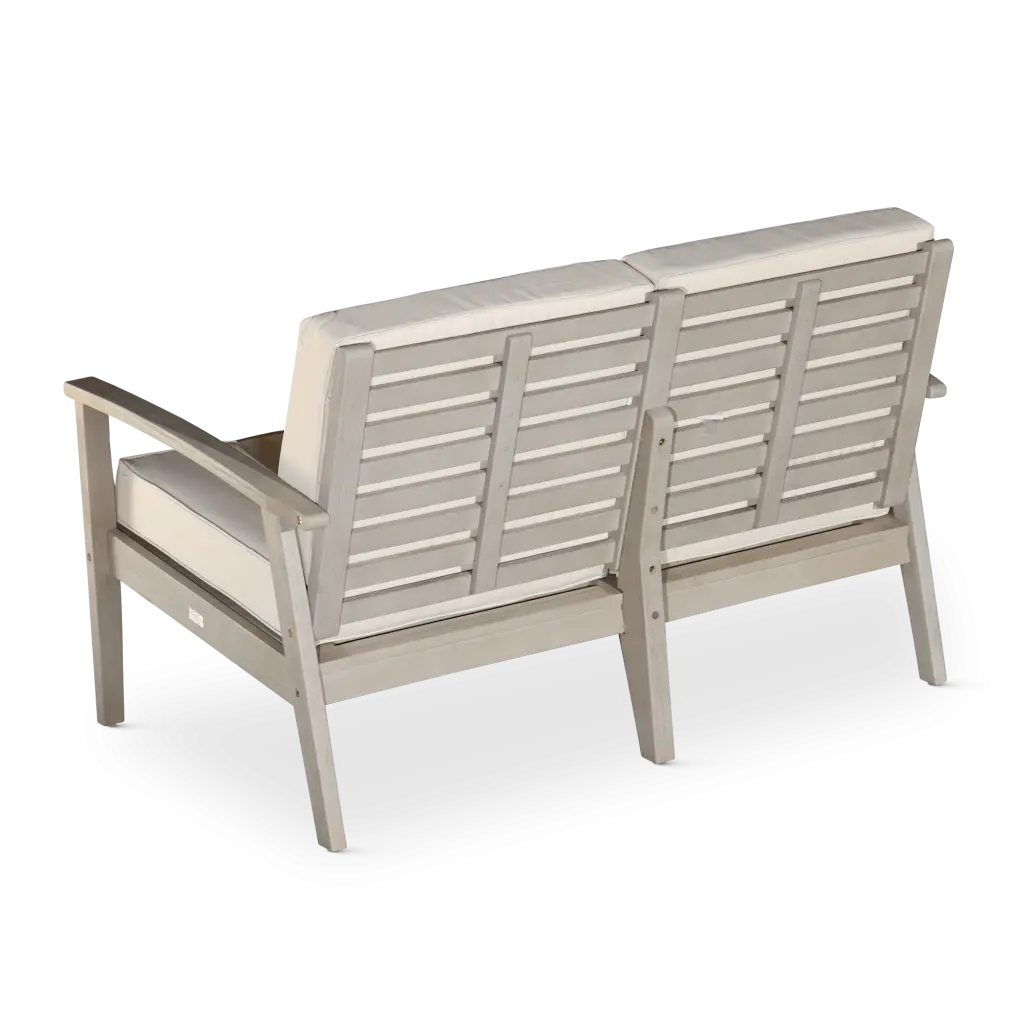 Eucalyptus Loveseat Cushions Driftwood Gray Finish Burdy Cushion Comfortable Sofa dty home