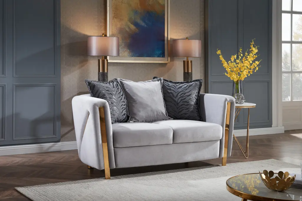 Chanelle Thick Velvet Material Upholstered Loveseat Made Timber Green galaxy home furnishings