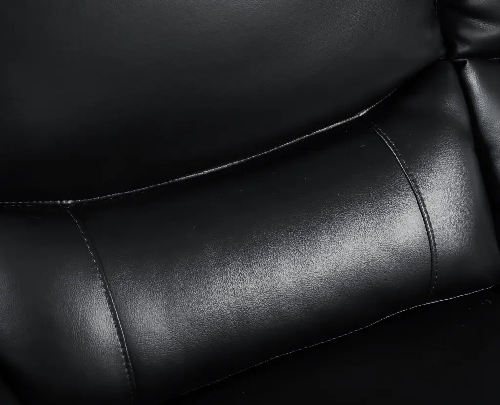 Authentic Leather Loveseat Sofa Black Foam Cushions global united