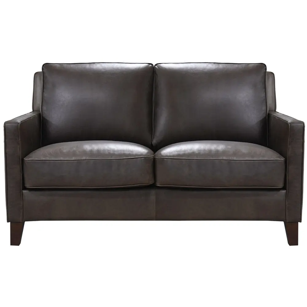 Ashby Waxy Pull Up Hide Loveseat Dark Natural Stone Down Filling Authentic Leather hydeline furniture