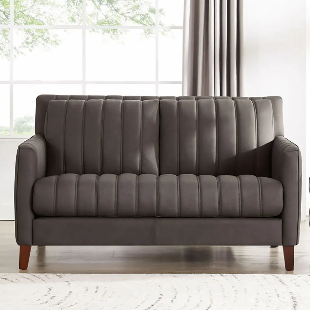 Ennis Hide Loveseat Chocolate Down Filling Authentic Hide hydeline furniture
