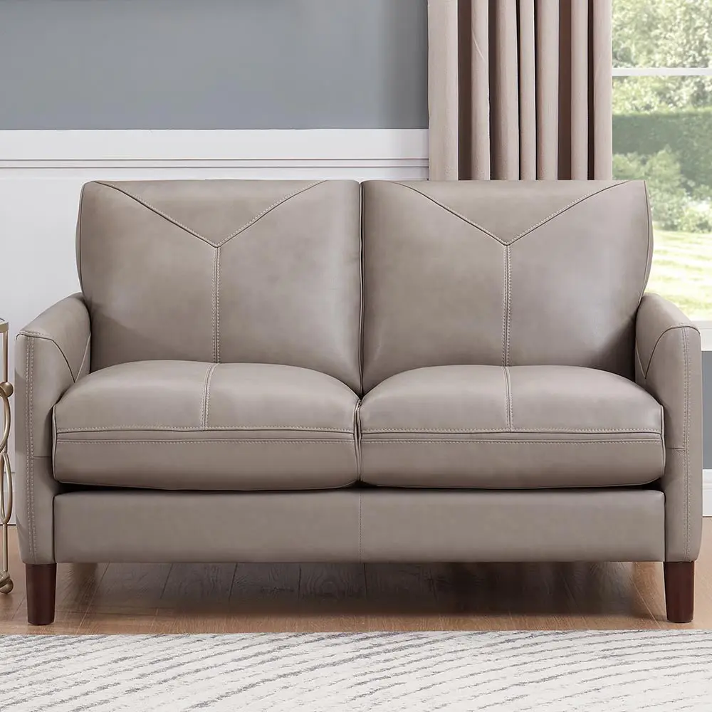 Yorkdale Hide Loveseat Marble Gray Down Filling Authentic Hide hydeline furniture
