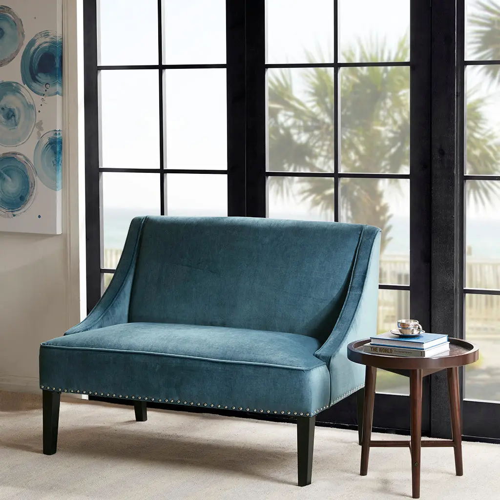 44 Inch Settee Polyester Rich Upholstery Modern Living Room Sofa jla