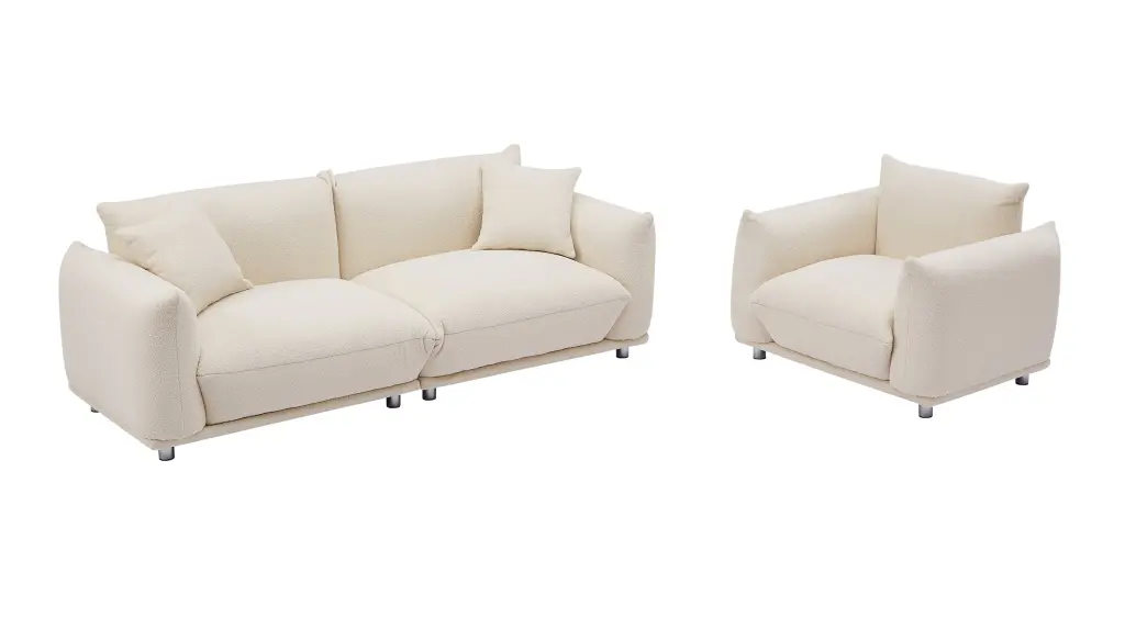 3 1 Oversized Loveseat Sofa Living Room Sherpa Metallic Legs jsc furniture