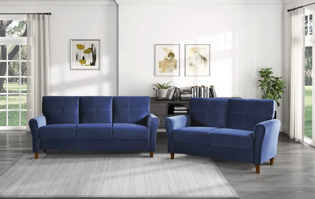 Modern Living Room Sofa Set 2Pcs Ease Sofa Loveseat Plush Seats Supports 500lbs kanepe