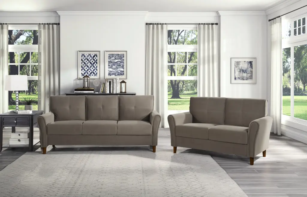 Modern Living Room Sofa Set 2Pcs Plush Loveseat Comfortable Seatbacks kanepe