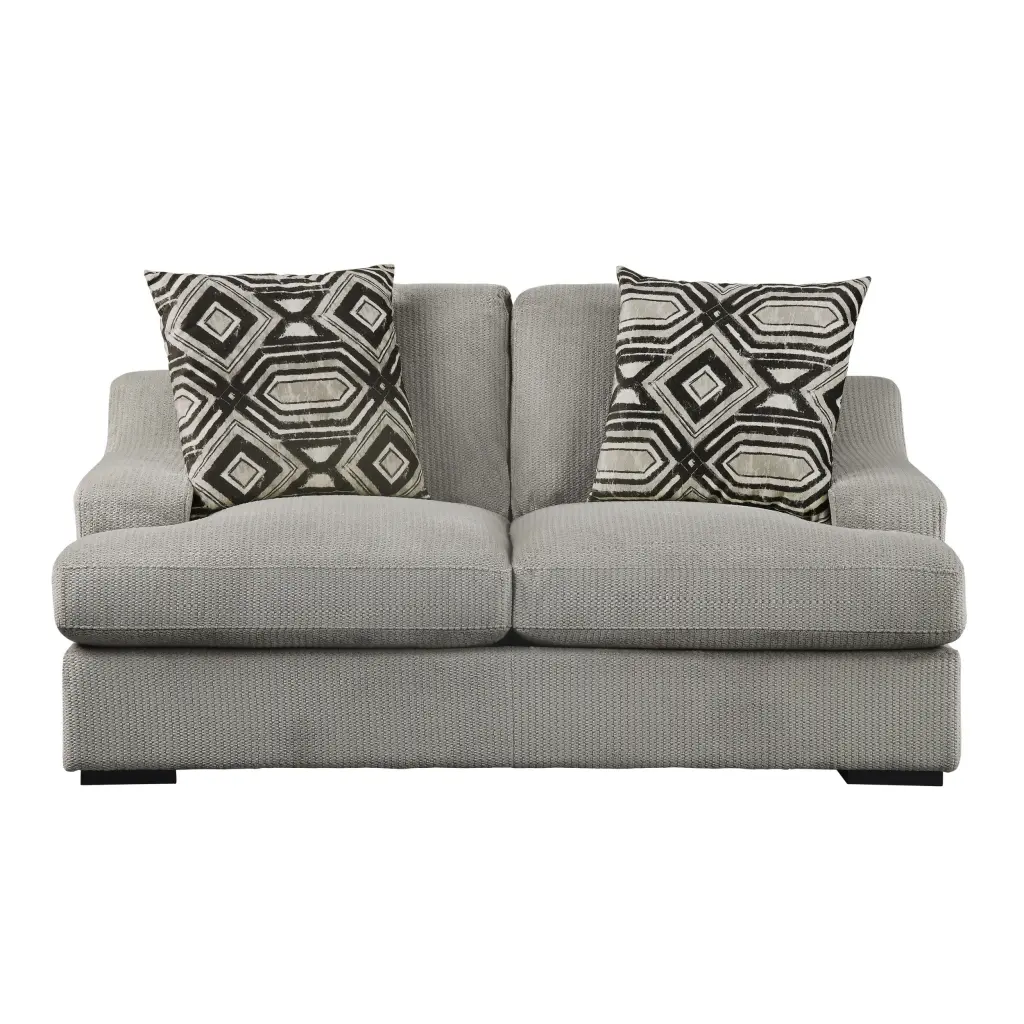 Modern Traditional Premium Loveseat 1Pc Light Gray Plush Living Room Sofa kanepe