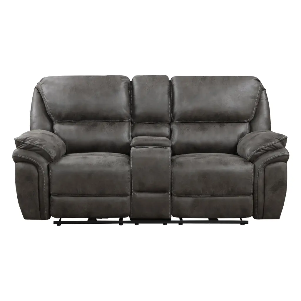 Plush Modern Design Living Room Power Reclining Loveseat Gray Microfiber kanepe