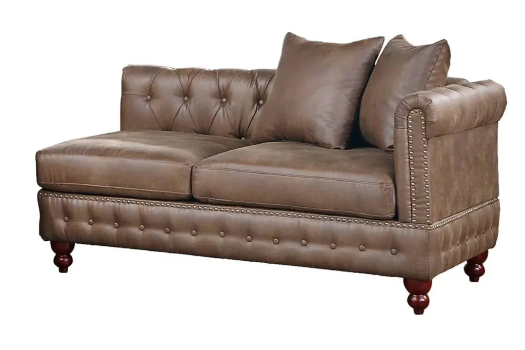 Reversible One Arm Loveseat Dark Coffee Tufted Couch Living Room Furniture kanepe