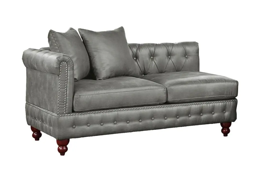 Reversible One Arm Loveseat Slate Gray Tufted Couch Living Room kanepe