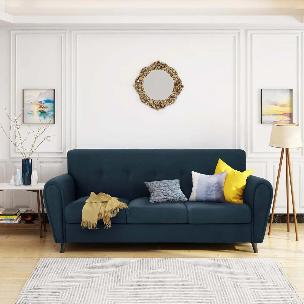 Mirod Comfy 3 Seat Sofa Wooden Legs Modern Living Room nh-mirod