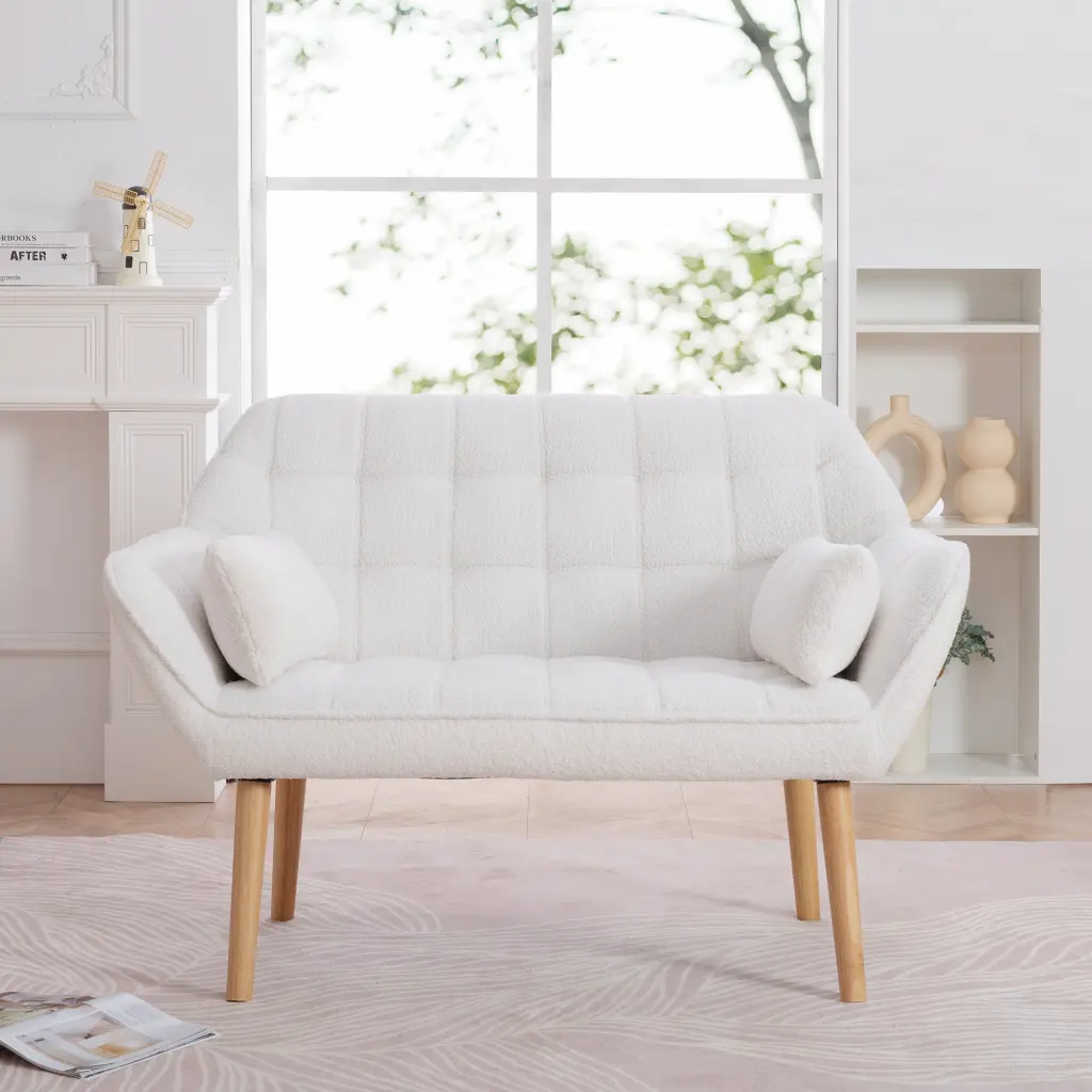 50 Inch Comfy Loveseat Sofa 2 Pillows Small Couch Beautiful Seat Living Room rnb