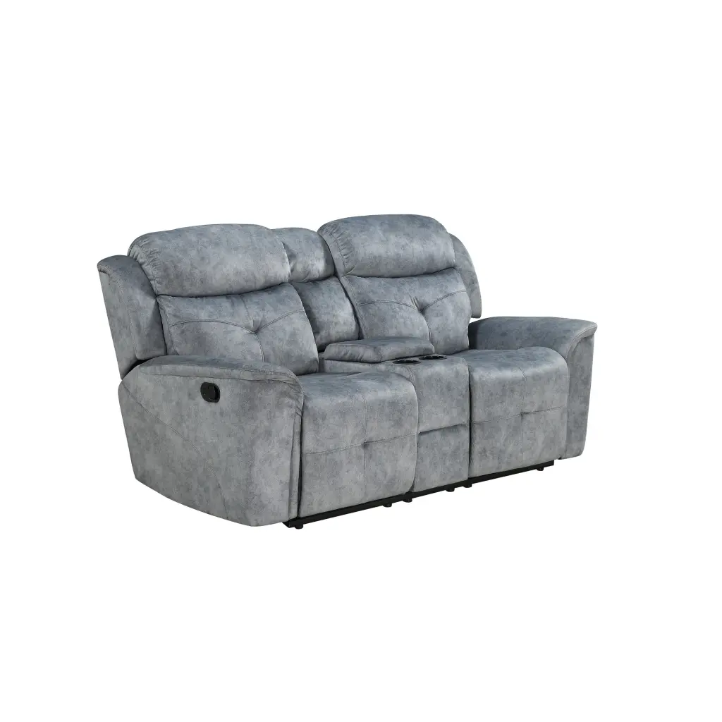 Upholstered Recliner Loveseat USB Charging Docks Gray royal hampton