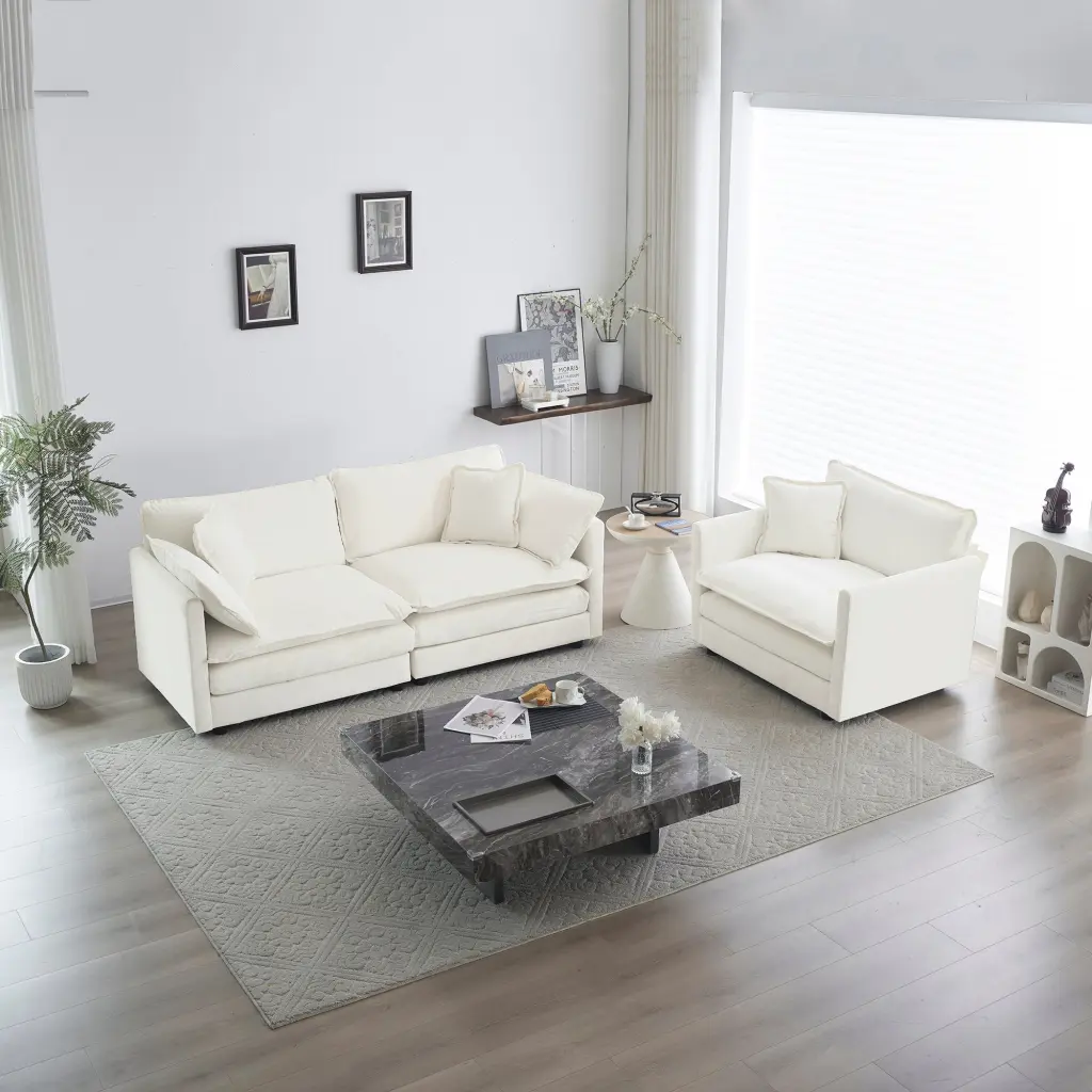 2 Seater Loveseat and Chair Set, 2 Piece Sofa and Chair Set ui furniture