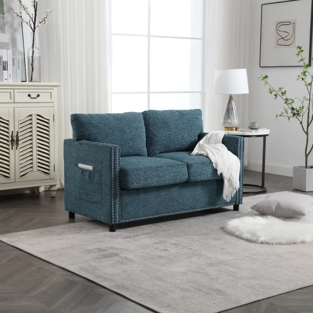United Modern Chenille Loveseat 2 Seat Upholstered Sofa w1568 united we win
