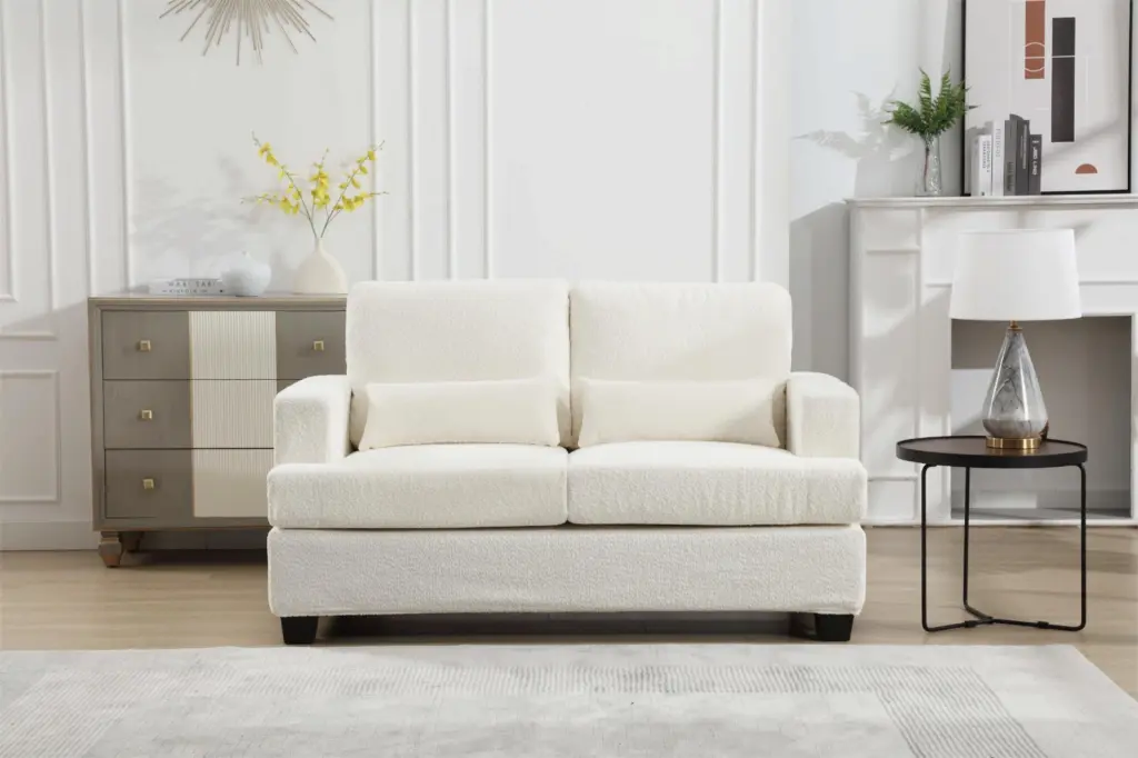 63 Inch Modern Loveseat Living Room Sofa Couches Square Design wf-furniture