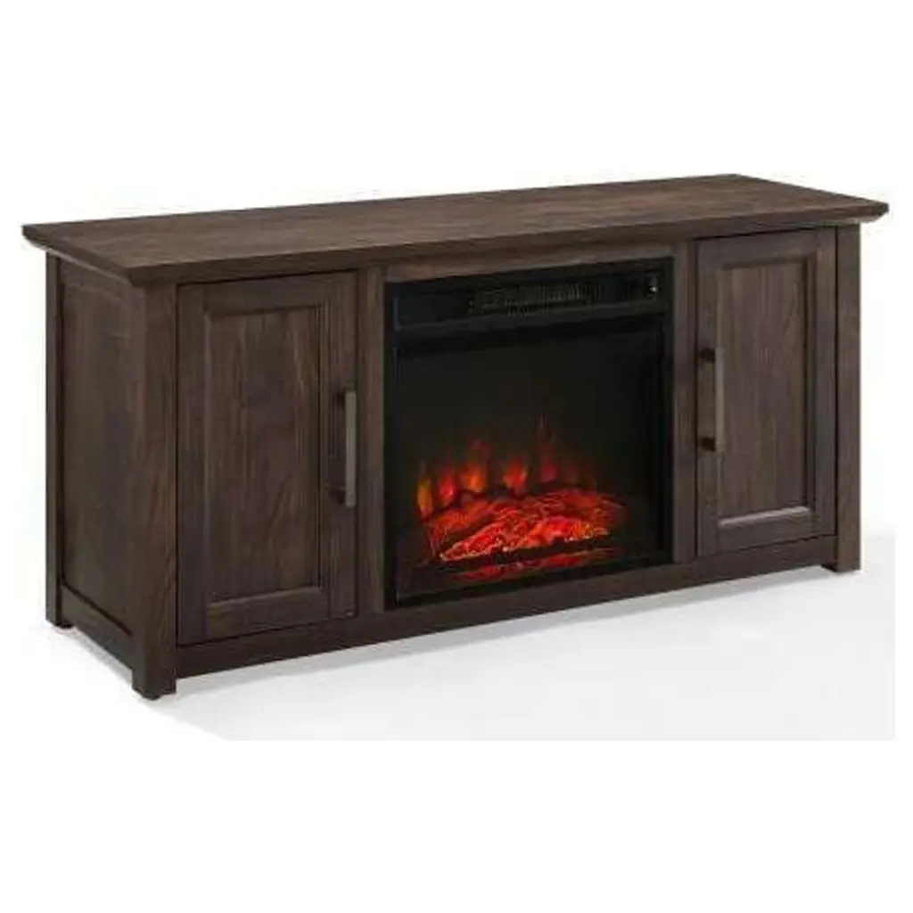 HomeStock Artisanal Abode 48 Inch Low Profile TV Stand Dark Walnut