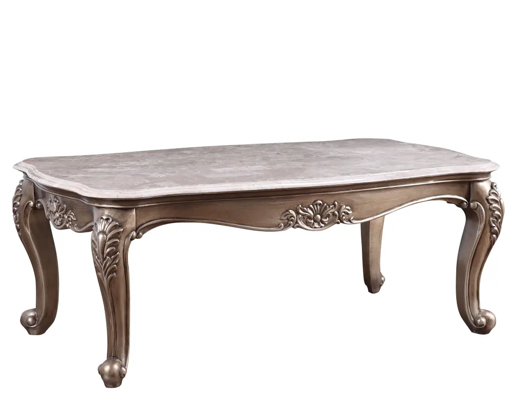Jayceon Coffee Table Marble Champagne - Luxury Living Room Centerpiece Acme Furniture