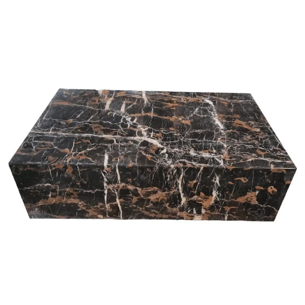 Genuine Portoro Marble Block Coffee Table BETACH