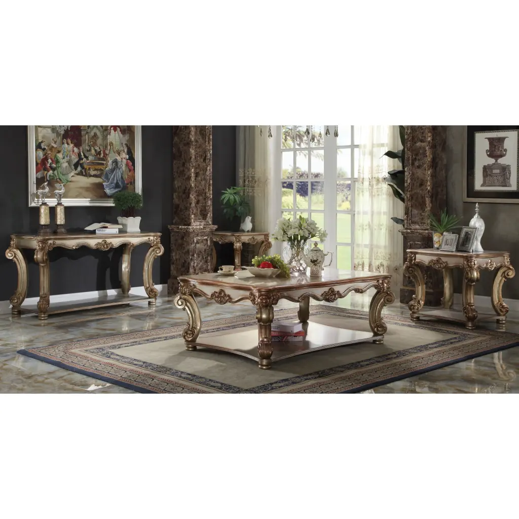 Ergode Coffee Table Gold Patina Finish