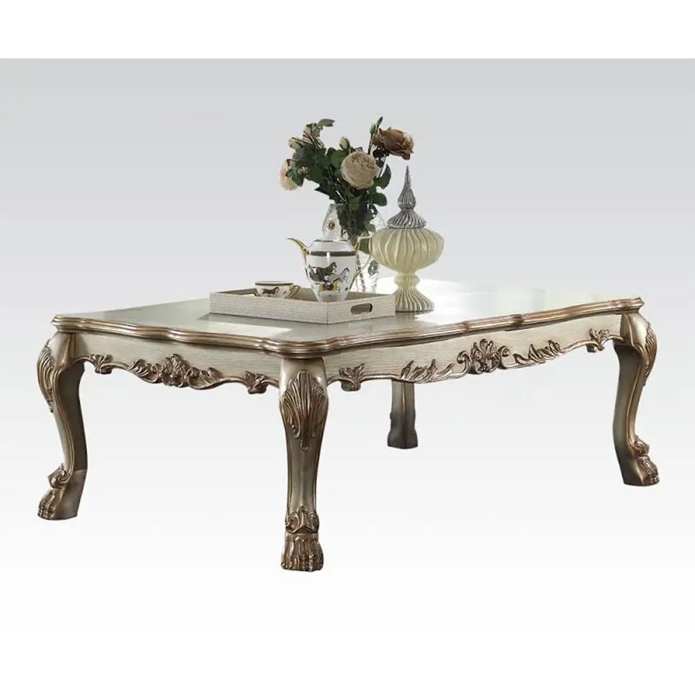 Gold Patina Coffee Table Elegant Living Room Centerpiece Metallic Finish Go Green Woods