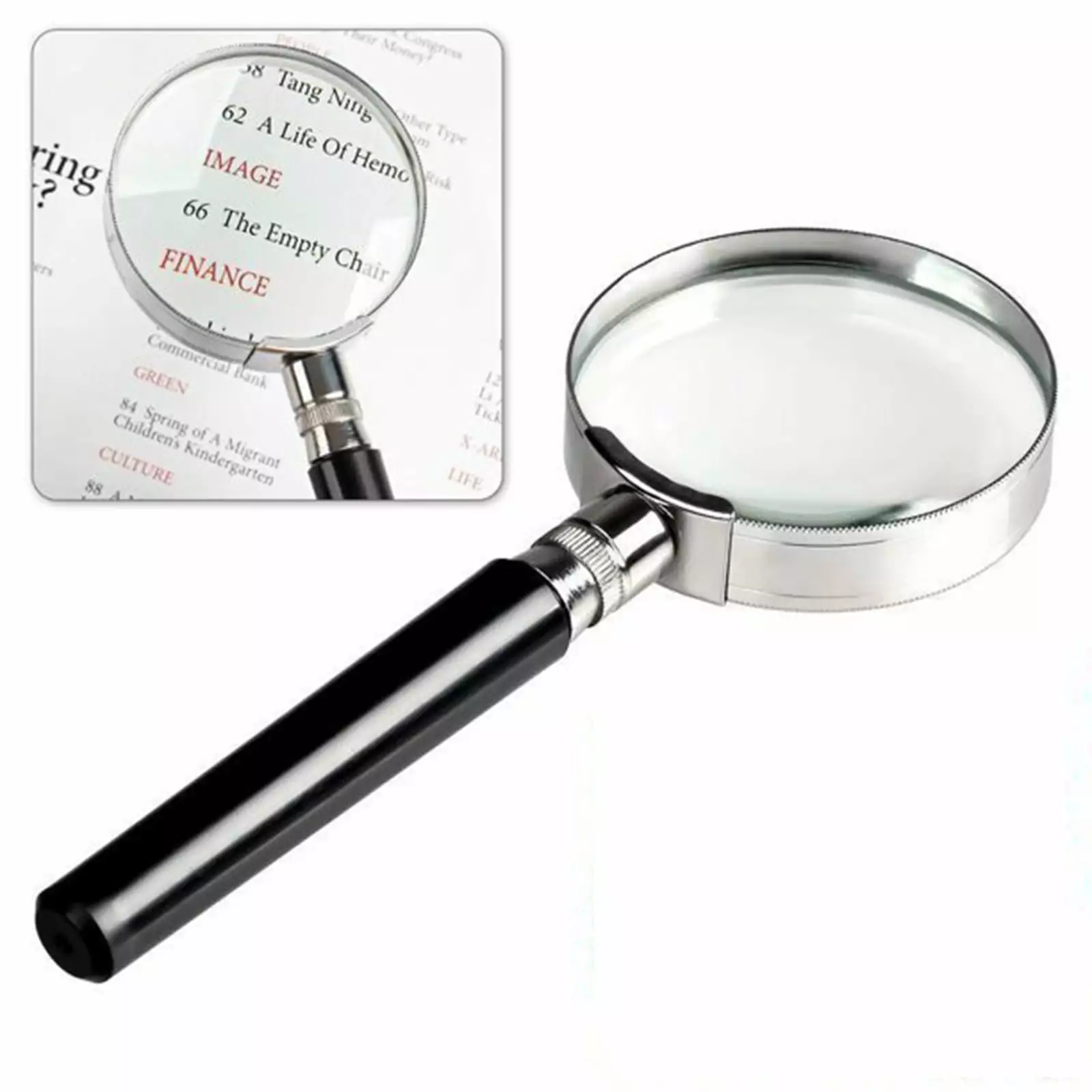 SIfdSeng 10X Magnification Handheld Magnifier Glass 50mm to 100mm Reading and Inspection 13