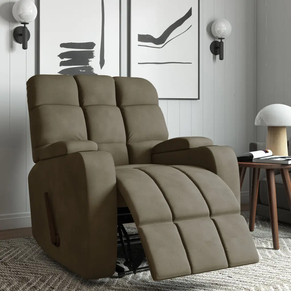Granada Recliner Sage Gray Manual Handle Timber golden oak home