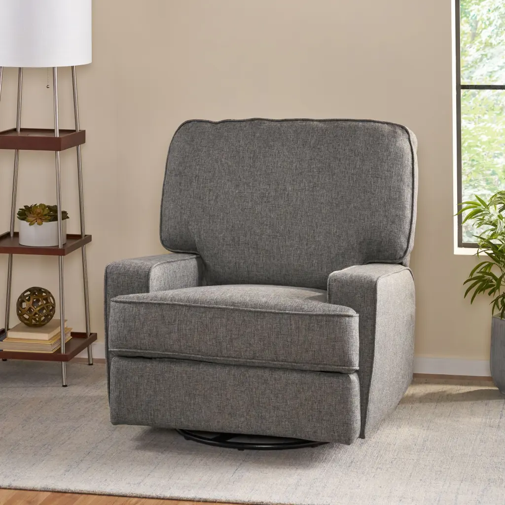 36 Inch Wide Manual Recliner Chair Charcoal Fabric Comfortable Living Room Furniture nh-ocean furniture