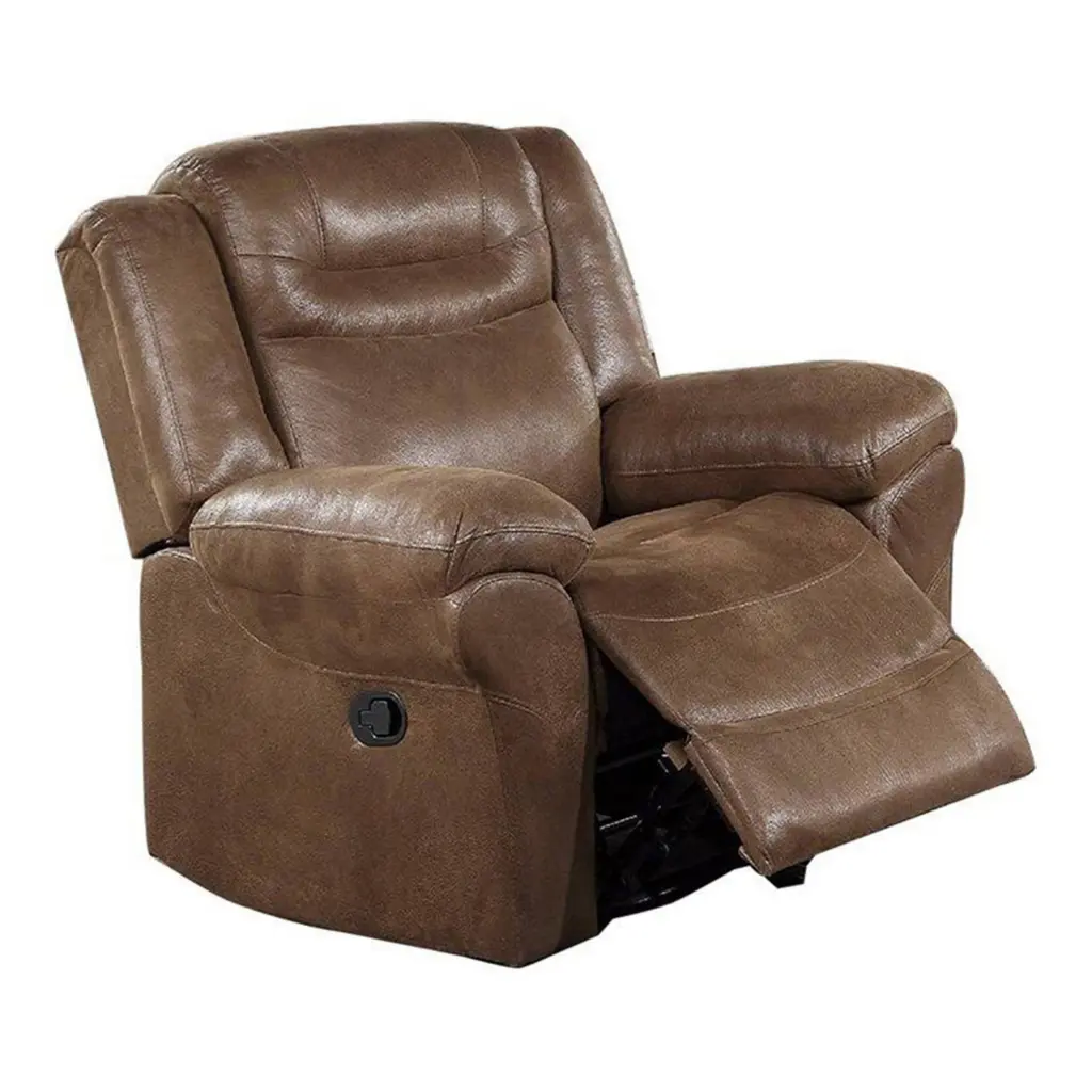 Betty 41 Inch Manual Recliner Armchair Pull Tab Mechanism Rich Brown royal hampton