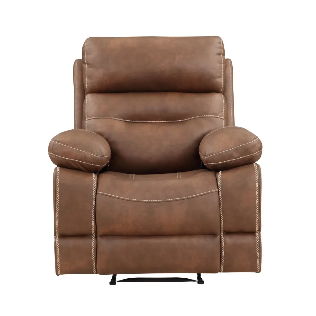 Rudger Manual Recliner Chair Dark Brown Timber Finish steve silver furniture
