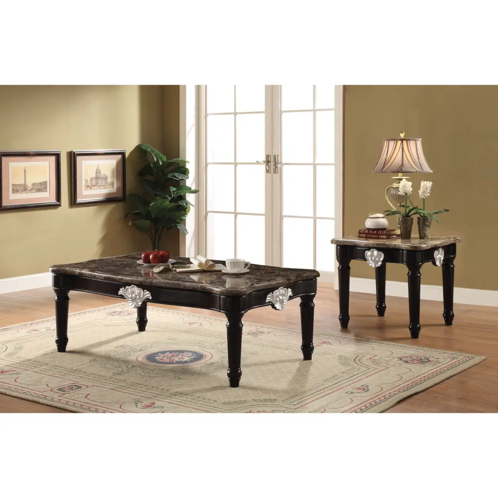 Ergode Black Marble Coffee Table Living Room