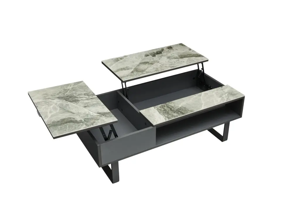 Grey Marble Coffee Table Storage 1388 ESF Modern Contemporary Made Italy
