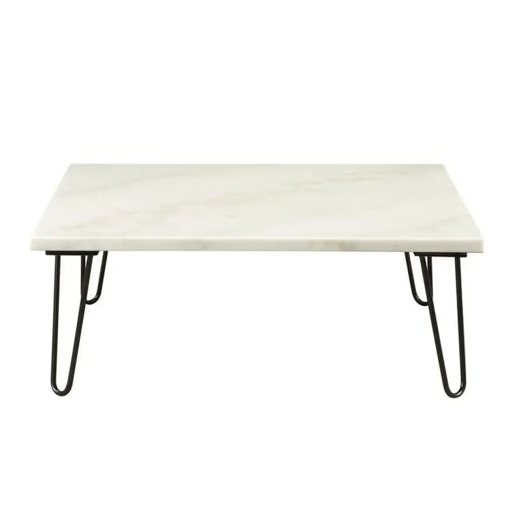 HomeRoots Black Marble Coffee Table Living Room