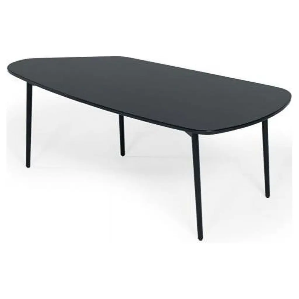HomeRoots 47 Marble Stone Free Form Coffee Table Black