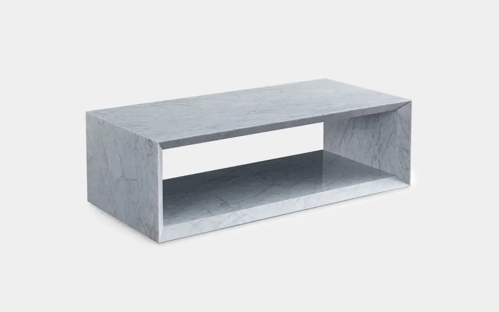 Mofit Home Trillium Marble Rectangle Coffee Table Modern Elegant Living Room Furniture