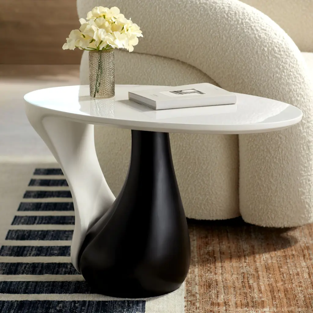 Studio 55D Dali Melt 27.5 Wide Black and White Marble Coffee Table Artistic Home
