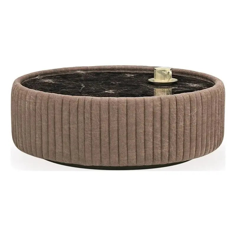 Enza Home Vienna Engineered Wood Marble Coffee Table Dark Brown - Modern Living Room Center Table