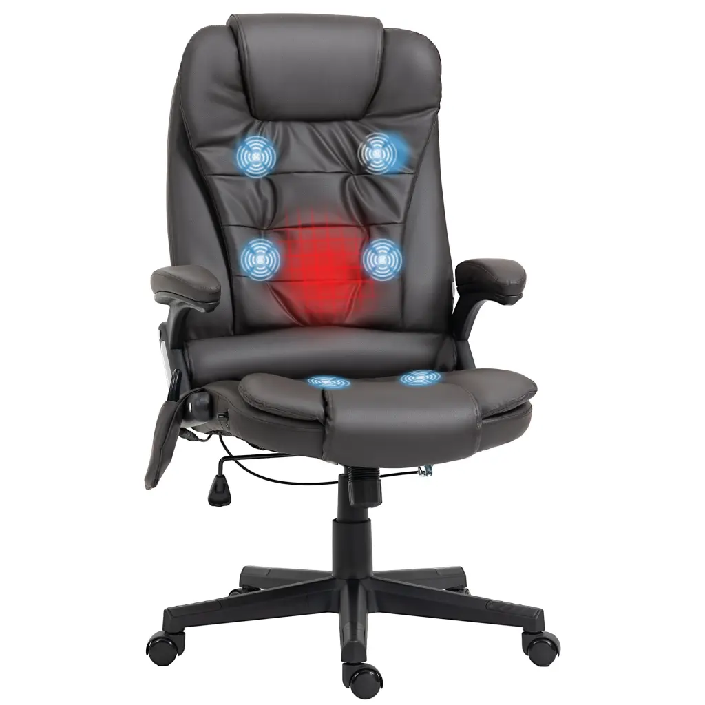 Homcom High Back Vibration Massage Office Chair 6 Vibration Point aosom business