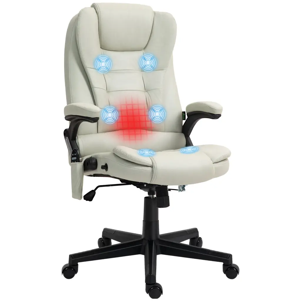 Homcom 6 Point Vibrating Massage Office Chair Heat Microfiber High Back aosom business