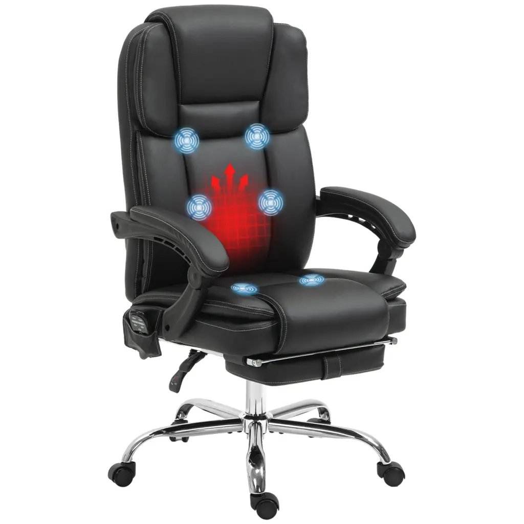 Vinsetto Massage Office Chair 6 Vibration Points and Heated Reclining Function aosom business