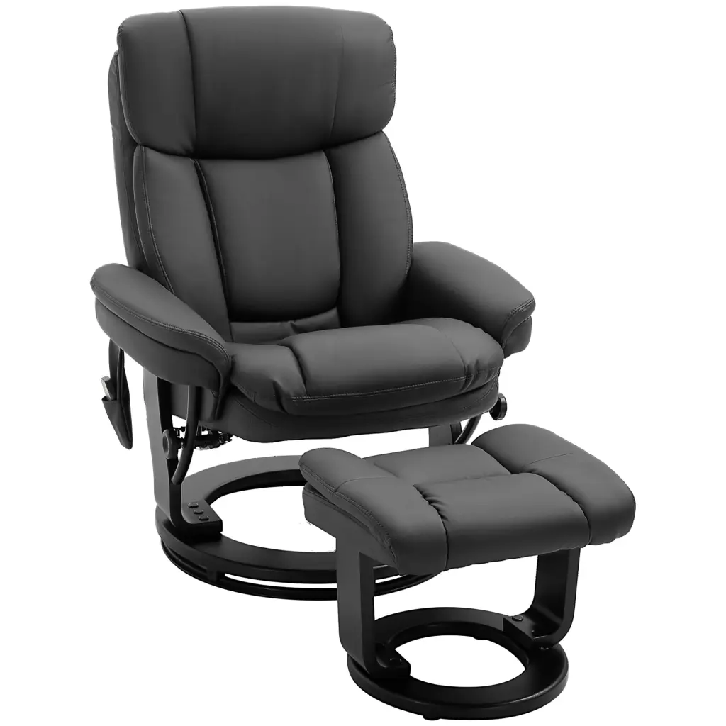 Homcom Pu Leather Massage Recliner Chair Ottoman 10 Point Vibration aosom business