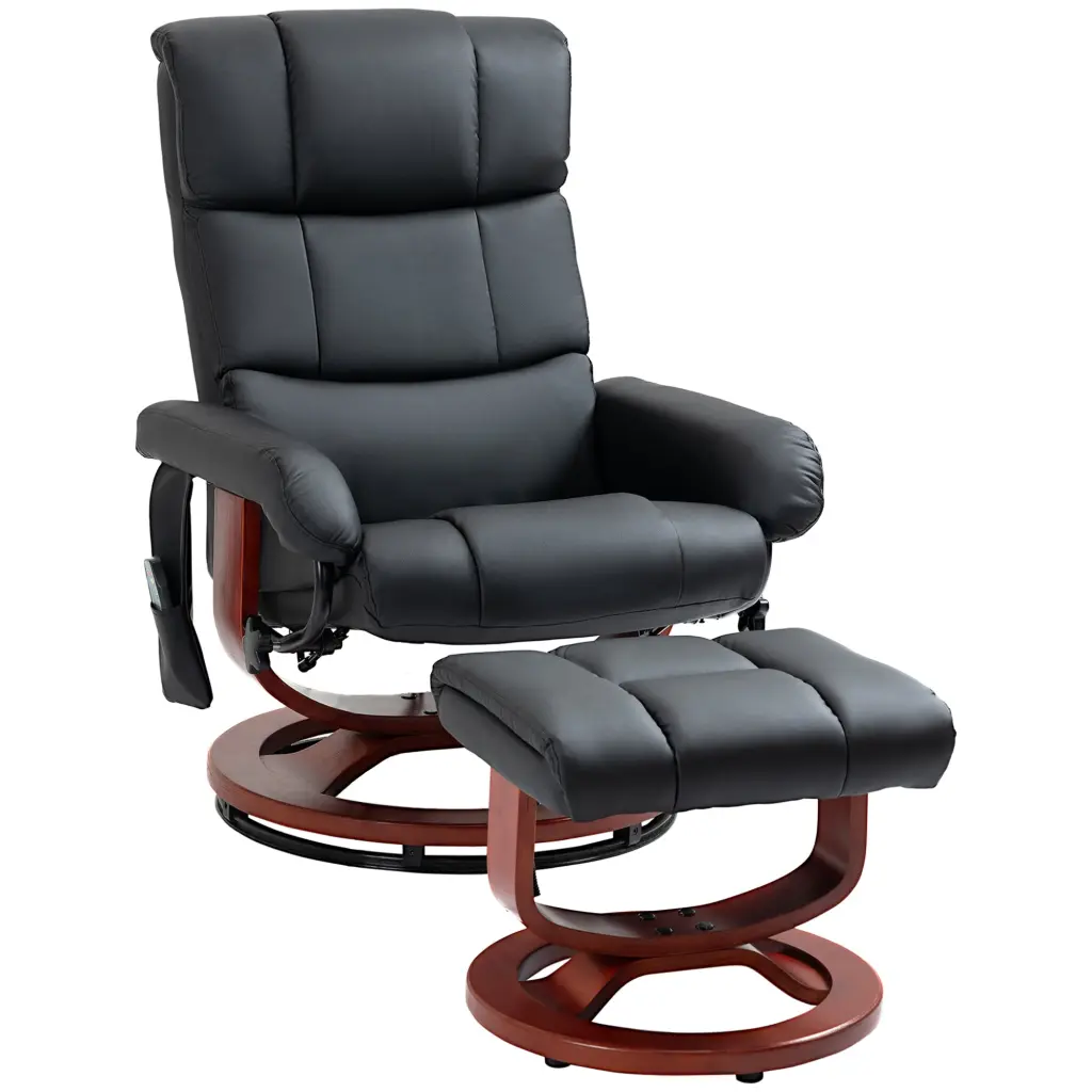 Homcom Massage Recliner Chair Ottoman Swivel Recliner And Footrest Lounge Chair aosom business